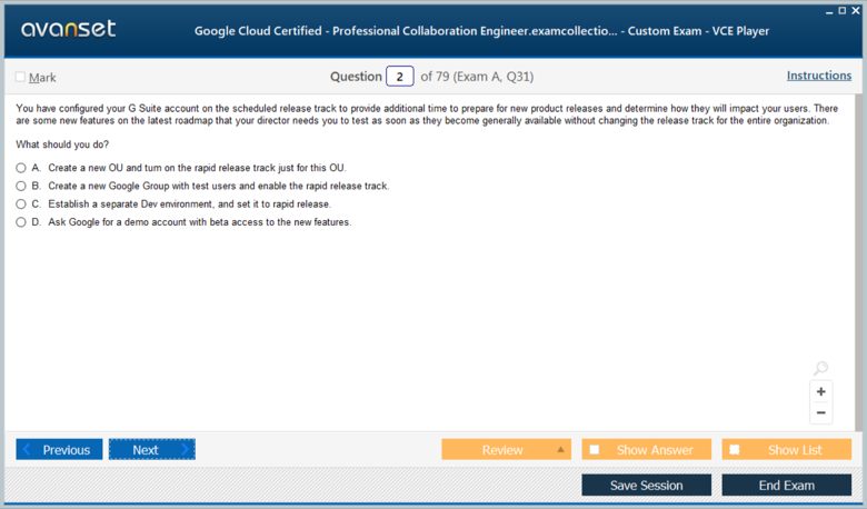 Professional Collaboration Engineer Premium VCE Screenshot #1